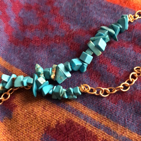 Vintage Kenneth Lane faux turquoise chain belt or necklace - Picture 2 of 3